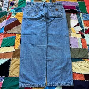 Carhartt Detroit Style Blanket Lined Blue Jeans 38Wx30L